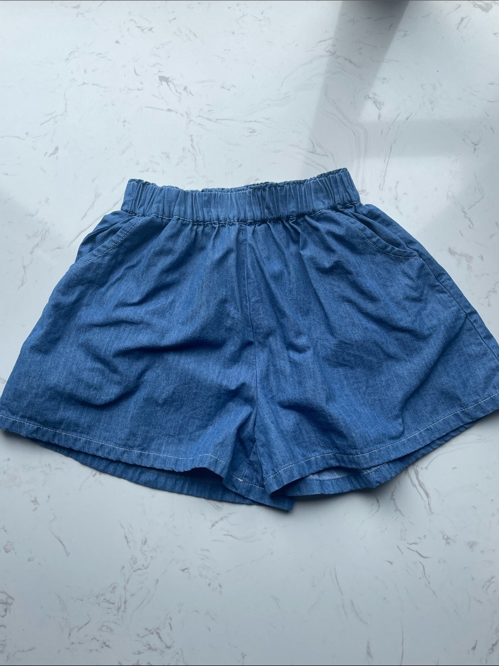 Blue Elastic-Waist Women’s Shorts